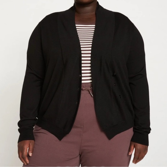 NWT Universal Standard Curve Cardi Cardigan Merino Wool In Black Womens Size 3XL - Picture 1 of 10
